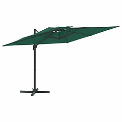 Maison Chic Parasol Jardin | Parasol cantilever à double toit Vert 300x300 cm - GKD53437