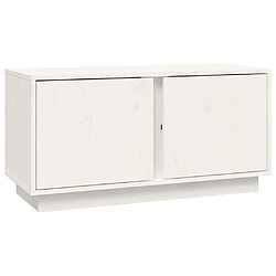 vidaXL Meuble TV Blanc 80x35x40,5 cm Bois de pin massif