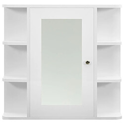 Avis vidaXL Armoire à miroir de salle de bain Blanc 66x17x63 cm MDF