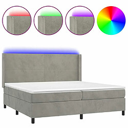 Sommier à lattes,Cadre à lattes de lit pour Adulte matelas et LED Gris clair 200x200 cm -MN14164