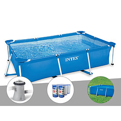 Kit piscine tubulaire rectangulaire Intex 3,00 x 2,00 x 0,75 m + Filtration à cartouche + 6 cartouches de filtration + Bâche à bulles