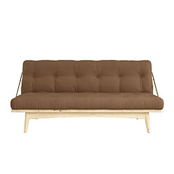 Inside 75 Banquette futon FOLK en pin massif coloris mocca couchage 130 x 190 cm.