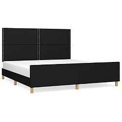 Maison Chic Cadre/structure de lit avec tête de lit pour adulte - Lit Moderne Chambre Noir 160x200 cm Tissu -MN72283