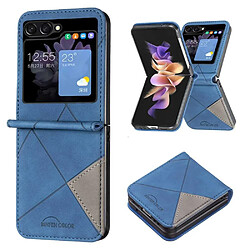 Htdmobiles Housse pour Samsung Galaxy Z Flip 5 5G - etui coque pochette portefeuille - BLEU