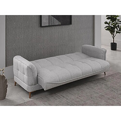 Vente-Unique Canapé 3 places convertible clic-clac en tissu gris PODIDA