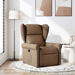 vidaXL Fauteuil inclinable Marron Tissu