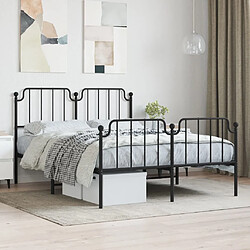 Maison Chic Cadre/structure de lit métal et tête de lit + pied de lit pour adulte - Lit Moderne Chambre noir 140x190 cm -MN74341