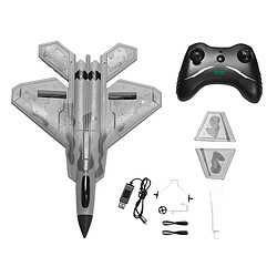 TechKidz Avion de Chasse Télécommandé 2.4Ghz Modèle F22 avec Accéléromètre Gris