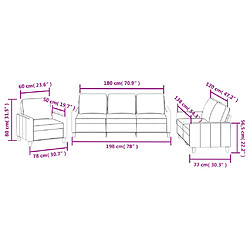 vidaXL Ensemble de canapés 3 pcs et coussins Rouge bordeaux Similicuir pas cher