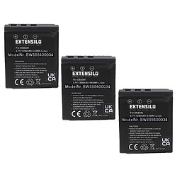 Vhbw EXTENSILO 3x Batteries compatible avec Hitachi HDC831E appareil photo (1250mAh, 3,7V, Li-ion)