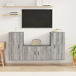 Maison Chic Ensemble de meubles TV 3 pcs pour salon - Sonoma gris Bois d'ingénierie -MN16469