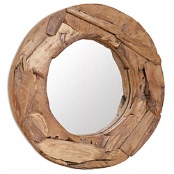 Decoshop26 Miroir décoratif rond Teck 60 cm DEC022669