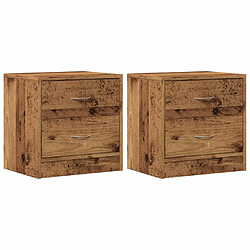 vidaXL Tables de chevet 2 pcs vieux bois 40x30x40 cm bois d'ingénierie