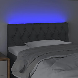 Avis Maison Chic Tête de lit scandinave à LED,meuble de chambre Gris foncé 90x7x78/88 cm Tissu -MN14174