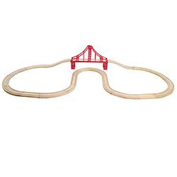 trains en bois piste train jouet compatible chemin de fer cadeau 25pcs pont piste pas cher