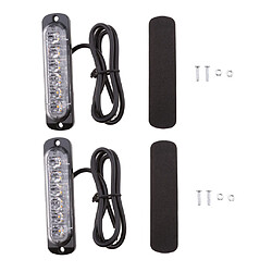 2x 6 led voiture camion flash flash d'urgence danger beacon barre de lumière stroboscopique