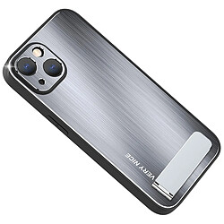 Coque en TPU + alliage d'aluminium anti-chute avec béquille pour votre iPhone 14 - argent