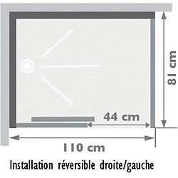 Aquaproduction Sa Cabine de douche complète rectangulaire en verre 110 x 80 cm Receveur et mitigeur thermostatique Domino 3115252