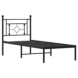 Acheter Maison Chic Cadre/structure de lit métal et tête de lit pour adulte - Lit Moderne Chambre noir 80x200 cm -MN53257