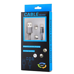 Wewoo Câble pour iPhone, iPad, Galaxy, Sony, Huawei, Xiaomi, LG, HTC, Lenovo et autres smartphones 1.05m Lightning + Micro USB + USB-C / Type-C à USB Weave de chargement de données de synchronisation avec indicateur LED, pas cher