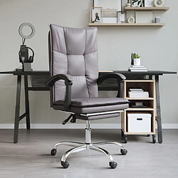 vidaXL Fauteuil inclinable de bureau Gris Similicuir