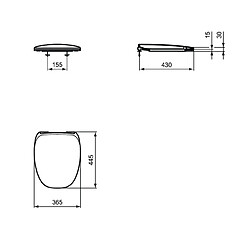 Ideal Standard - Abattant frein de chute ultra-fin Blanc - DEA