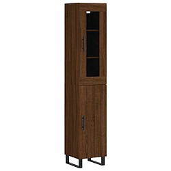 vidaXL Buffet haut Chêne marron 34,5x34x180 cm Bois d'ingénierie