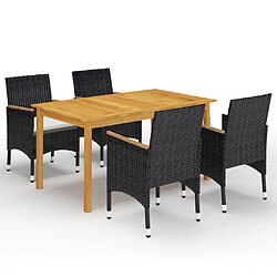 Maison Chic Ensemble de salle à manger de jardin 5 pcs,Table et chaises d'extérieur Noir -GKD941432