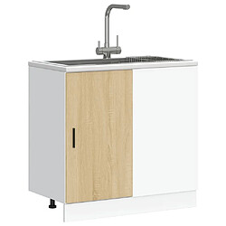 Avis vidaXL Meuble bas du lavabo chêne sonoma bois d'ingénierie