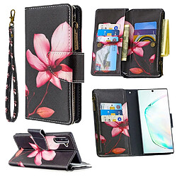 Etui en PU fermeture éclair à motifs lotus pour votre Samsung Galaxy Note 10/Note 10 5G