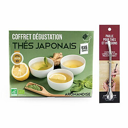 Aromandise Coffret thés japonais en infusettes + paille inox avec filtre