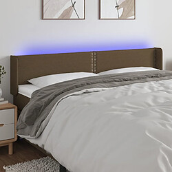 Maison Chic Tête de lit moderne à LED lumineuse pour chambre - Décoration de lit Marron foncé 183x16x78/88 cm Tissu -MN48995