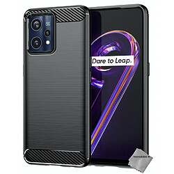 Htdmobiles Coque pour Realme 9 Pro+ Plus 5G / Realme 9 4G - housse etui silicone gel carbone + verre trempe - NOIR