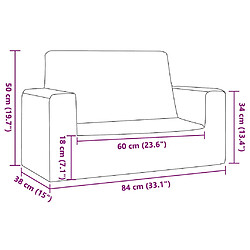 vidaXL Canapé pour enfants à 2 places Gris clair étoiles Peluche douce pas cher
