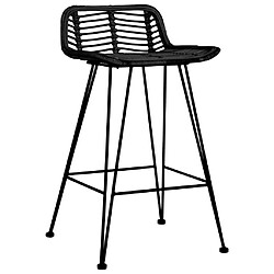 vidaXL Chaises de bar lot de 2 noir Rotin