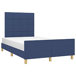 Avis Maison Chic Lit adulte - Cadre Structure de lit avec tête de lit Contemporain Bleu 120x200 cm Tissu -MN39960