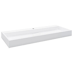 vidaXL Lavabo 120x46x11 cm Fonte minérale/marbre Blanc