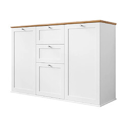 Bestmobilier Francesco - buffet bas - bois et blanc - 137 cm