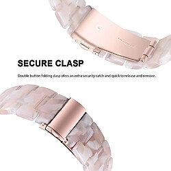 Bracelet en résine 22 mm, rose/blanc pour votre Fossil Gen 5 Carlyle/Gen 5 Julianna/Gen 5 Garrett/Gen 5 Carlyle HR