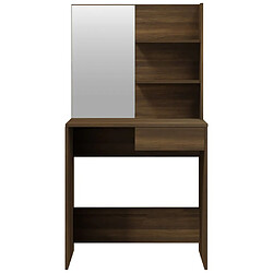 Helloshop26 Coiffeuse design contemporaine avec miroir 74,5 x 40 x 141 cm marron 02_0006344