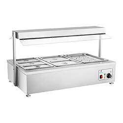 Helloshop26 Bain marie 1700 watts - 6 bacs GN - avec compartiment pour viande 14_0000561