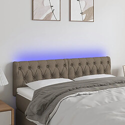 vidaXL Tête de lit à LED Taupe 160x7x78/88 cm Tissu