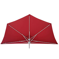 Decoshop26 Demi parasol semi-circulaire balcon terrasse UV 50+ polyester/aluminium 3kg avec une portée de 270 cm bordeaux avec support 04_0003848 pas cher