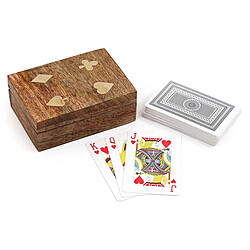 Sil Jeu de cartes avec boite de rangement en manguier.