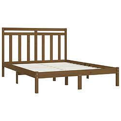 Avis vidaXL Cadre de lit sans matelas marron miel 120x200 cm bois massif