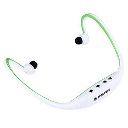 Avis Wewoo Casque Bluetooth Sport blanc et vert pour les smartphone iPad ordinateur portable MP3 ou autres périphériques audio, stockage maximum: 32 Go + étanche à la transpiration stéréo sans fil écouteurs intra-auriculaires avec carte micro SD / TF,