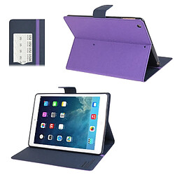 Wewoo Smart Cover Violet pour iPad Air carte de crédit et support Cross Texture Housse en cuir avec fente