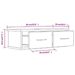 vidaXL Armoire murale Chêne fumé 60x26x18,5 cm Bois d'ingénierie pas cher