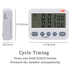 Universal Minuteur numérique de cuisine double, minuteur d'intervalle, minuteur de cycle, minuteur de cuisson, minuteur de comptage/décrochage, grand affichage, rouleau réglable | Minuteur de cuisine pas cher