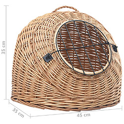 vidaXL Cage de transport pour chats 45x35x35 cm Saule naturel pas cher